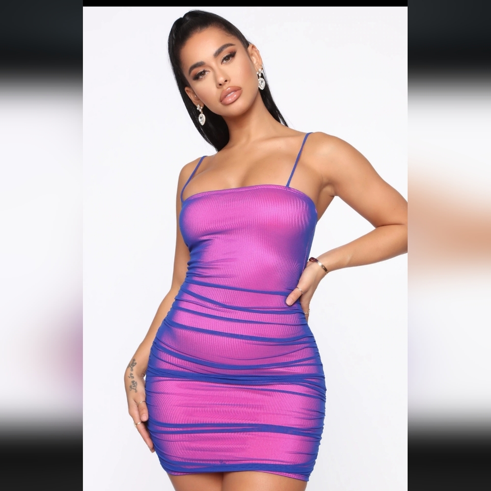 Double life mesh mini dress